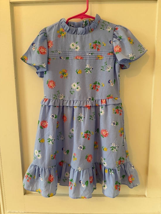 Janie and Jack Other - Janie and Jack Blue Floral Ruffle Dress Size 7